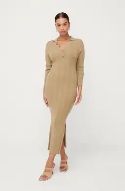 Sheike Rib Polo Dress Green Size 6