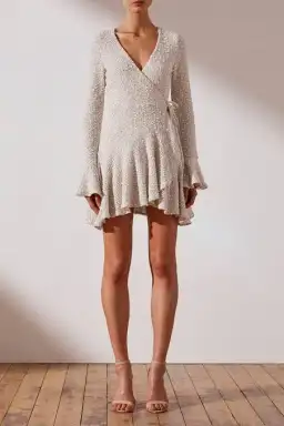 Shona Joy Hayes Frill Cuff Wrap Mini Dress Size 8 for rent on The Volte - image 1