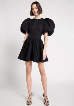 Aje Gianna Puff Sleeve Mini Dress Black Size 12 