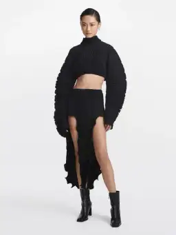 Dion lee Pleated Cocoon LS Top and Skirt Black Size 8 for rent on The Volte - image 1
