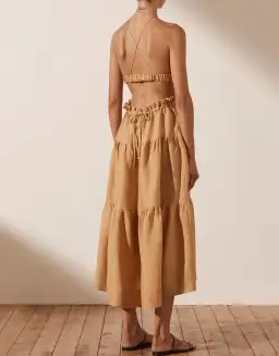 Shona Joy Aria Backless Midi Dress Ginger Size 8 for rent on The Volte - image 3