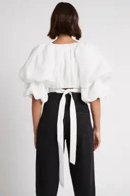 Aje Impression Cropped Tie Top White Size 8 for rent on The Volte - image 4