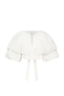 Aje Impression Cropped Tie Top White Size 8 for rent on The Volte - image 5