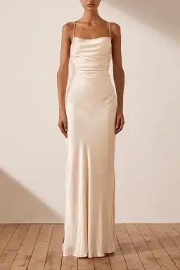 Shona Joy La Lune Lace Back Maxi Dress Cream Size 6 for rent on The Volte - image 2