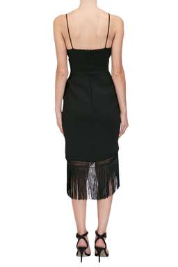 NICHOLAS - Fringe Crepe Wrap Cami Dress