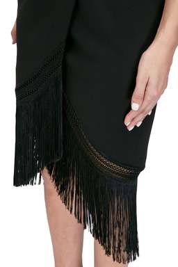 NICHOLAS - Fringe Crepe Wrap Cami Dress