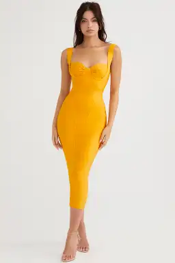 House Of CB Charlene Bandage Midi Dress Tangerine Size XS / Au 6