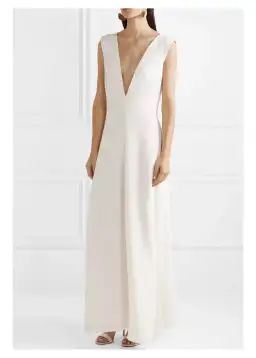 Michael Lo Sordo Silk Satin Maxi Dress White Size 12 for rent on The Volte - image 1