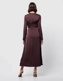 Mossman The Colossal Midi Dress Dark Cherry Size 6 for rent on The Volte - image 3