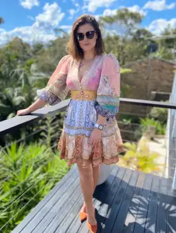 Zimmermann Anneke Lantern Mini Dress Print Size 12