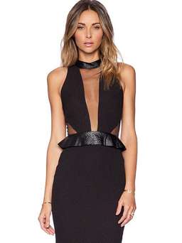 Shakuhachi Sheer Panel Dress Size 10