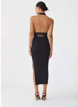 San Sloan Drake Rib Midi Dress Black Size 10 for rent on The Volte - image 2