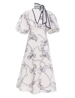 Zimmermann Day Midi Dress Navy Bows Size 0