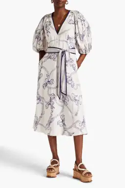 Zimmermann Day Midi Dress Navy Bows Size 0 / AU 8