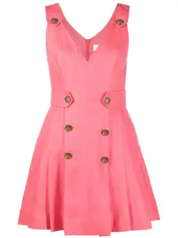Zimmermann The Lovestruck Buttoned Mini Dress Watermelon Size 3 / AU 14 for rent on The Volte - image 4