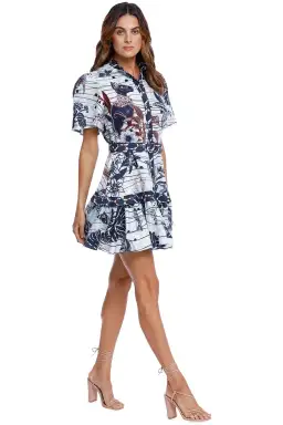 Leo Lin La Casa Linen Mini Dress Print Size 8 for rent on The Volte - image 2
