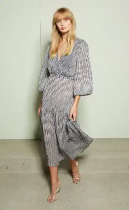 Bec & Bridge Nadine Midi Dress Black/White Size 10