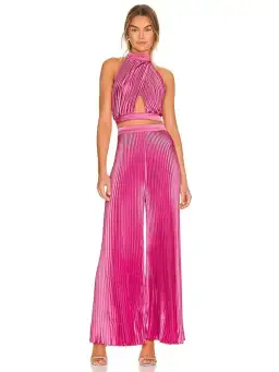 L'idee Reveries Crop and Bisous Pants Set Hot Pink Size AU 6