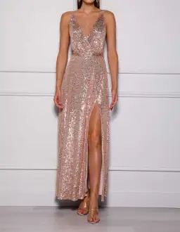 Elle Zeitoune Ronnie Gown Rose Gold Size 12 for rent on The Volte - image 1
