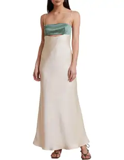 Bec and Bridge Carrie Cut Out Maxi Dress Multi Green Size 16