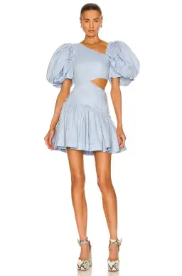 Aje Chateau Cut Out Mini Dress in Sky Blue Size 8