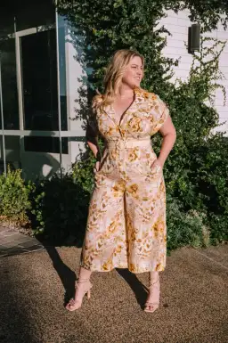 Zimmermann Rosa Roll Cuff Jumpsuit Print Size 16 for rent on The Volte - image 0