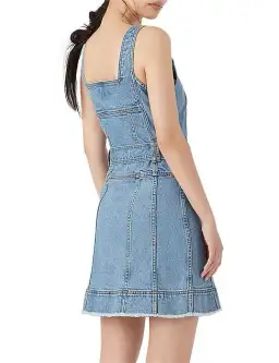 Aje Paperbark Denim Mini Dress Blue Size 4 for rent on The Volte - image 3