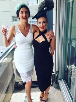 Misha Collection Claudia Black Halter Cross Over Dress