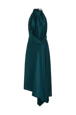Bianca Spender Petrol Silk Isabella Midi Dress Green Size 8 for rent on The Volte - image 2