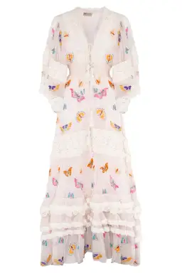 Fillyboo Madam Butterfly Embroidered Duster in Delicacy Size M for rent on The Volte - image 4