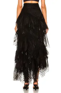 Zimmermann Rhythmic Embroidery Skirt Black Size 0/AU 8 for rent on The Volte - image 4