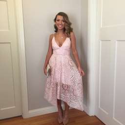 Nicholas Lace V Neck Ball Dress Antique Pink Size 6 for rent on The Volte - image 2