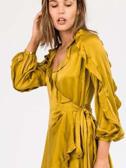 ZIMMERMANN WINSOME FLUTTER ROBE DRESS CITRUS Size 8