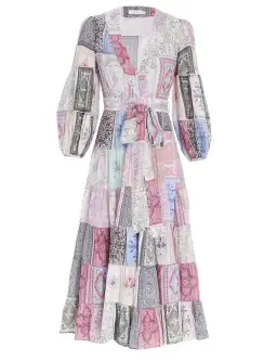 Zimmermann Wrap Midi Dress Multi Zodiac Cards Print Size 2 /Au  12 for rent on The Volte - image 2