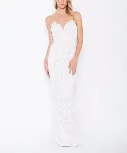 Bariano Emma Sweetheart Lace Gown White/Nude Size 8 for rent on The Volte - image 2