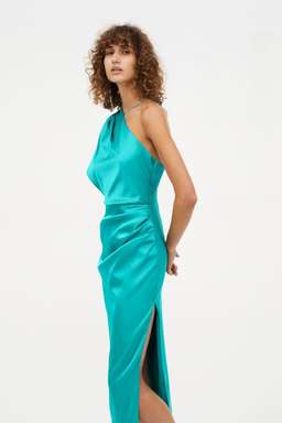 MANNING CARTELL 6MIAMI HEAT OFF THE SHOULDER DRESS TURQUOISE SIZE 6 for rent on The Volte - image 1