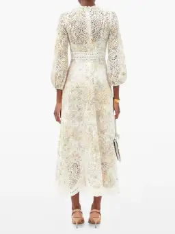 Zimmermann Amelie Broderie Anglaise Midi Dress Floral Print Size 1 / Au 10 for rent on The Volte - image 2