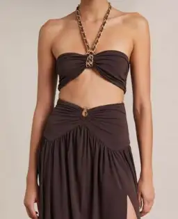 Bec & Bridge Joelene Chain Halterneck Crop Top Brown Size 6 for rent on The Volte - image 2
