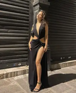 Sid Neigum Triple Loop Dress Black Size 6 for rent on The Volte - image 1