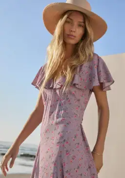 Auguste The Label Eloise Biscot Midi Dress Lavender Size 16 for rent on The Volte - image 2