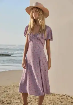 Auguste The Label Eloise Biscot Midi Dress Lavender Size 16 for rent on The Volte - image 1