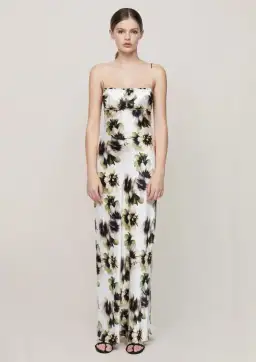 Bec & Bridge Bloom Silk Maxi Dress Ivory Floral Size 8 for rent on The Volte - image 1