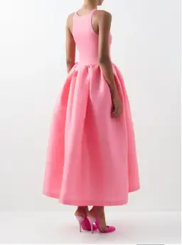  Marques' Almeida Cotton And Taffeta Midi Dress in Pink Size S / Au 8 for rent on The Volte - image 2