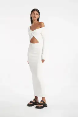 Sir the Label Kelvin Off The Shoulder Dress White Size 6 for rent on The Volte - image 1