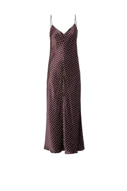 Scanlan Theodore Silk Bias Dot Dress Burgundy Size 12 for rent on The Volte - image 3