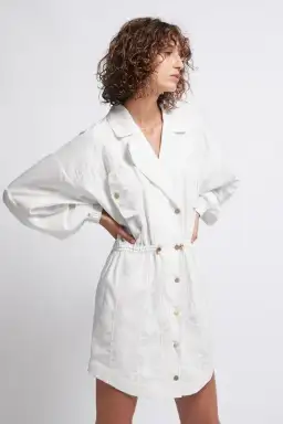 Aje Prima Trench Dress White Size 6 