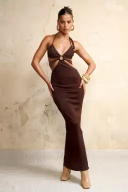 Arcina Ori Kaiya Knit Dress Choc Brown Size XS for rent on The Volte - image 1