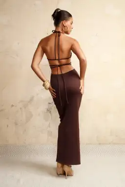 Arcina Ori Kaiya Knit Dress Choc Brown Size XS for rent on The Volte - image 2