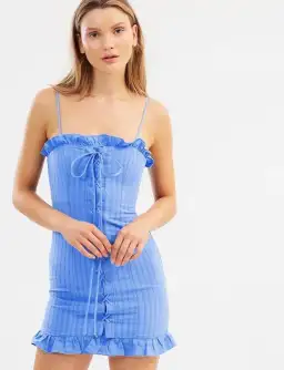 Bec & Bridge Chou Chou Mini Dress Azure Blue Size 8 for rent on The Volte - image 1