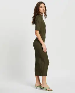 Bec & Bridge Esme Knit Midi Dress Olive Size 12 for rent on The Volte - image 4